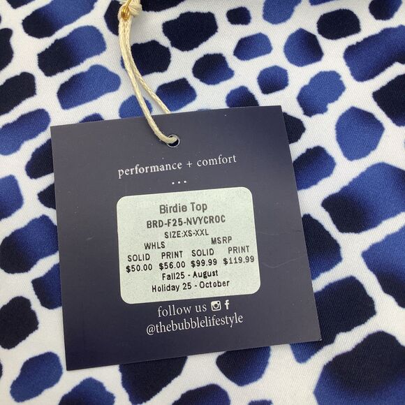 The Bubble Womens‎ Birdie Polo Golf Tennis Top Blue Size Medium NWT - Picture 6 of 9